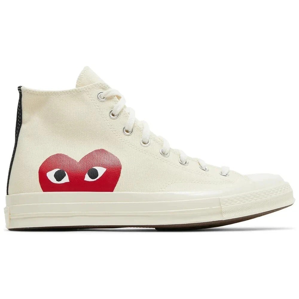 Converse x COMME des GARCONS Chuck 70 Hi Womens Sz 5 Milk White Red 150205C NEW